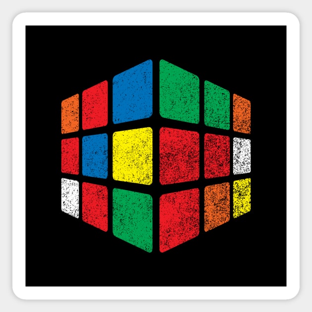 Distressed Cube Sticker by GloopTrekker